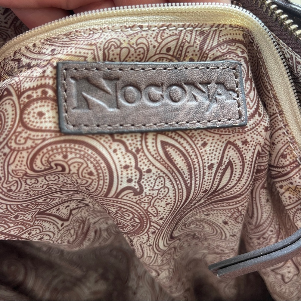 Nocona Conceal Carry Women’s Bag AspenTote Spotted Foil Calf Hair Leopard Strap - Picture 4 of 14